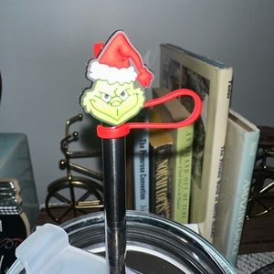 5 Christas water cup straw cap covers.